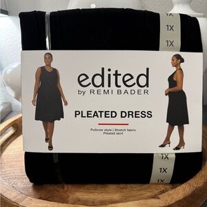 Edited by Remi Bader Black Pleated Midi Dress 1X